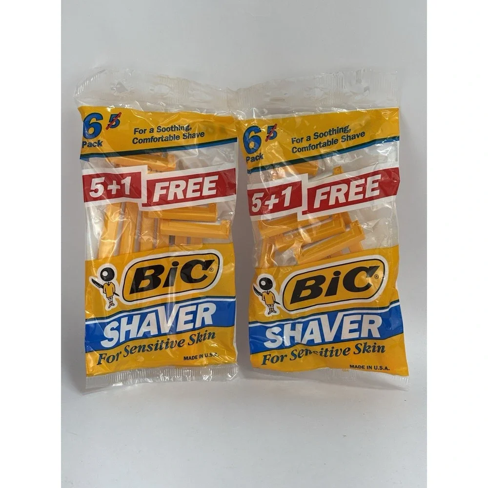 Vintage (2) BIC Shaver For Sensitive Skin Disposable Razors 1991 USA Prop